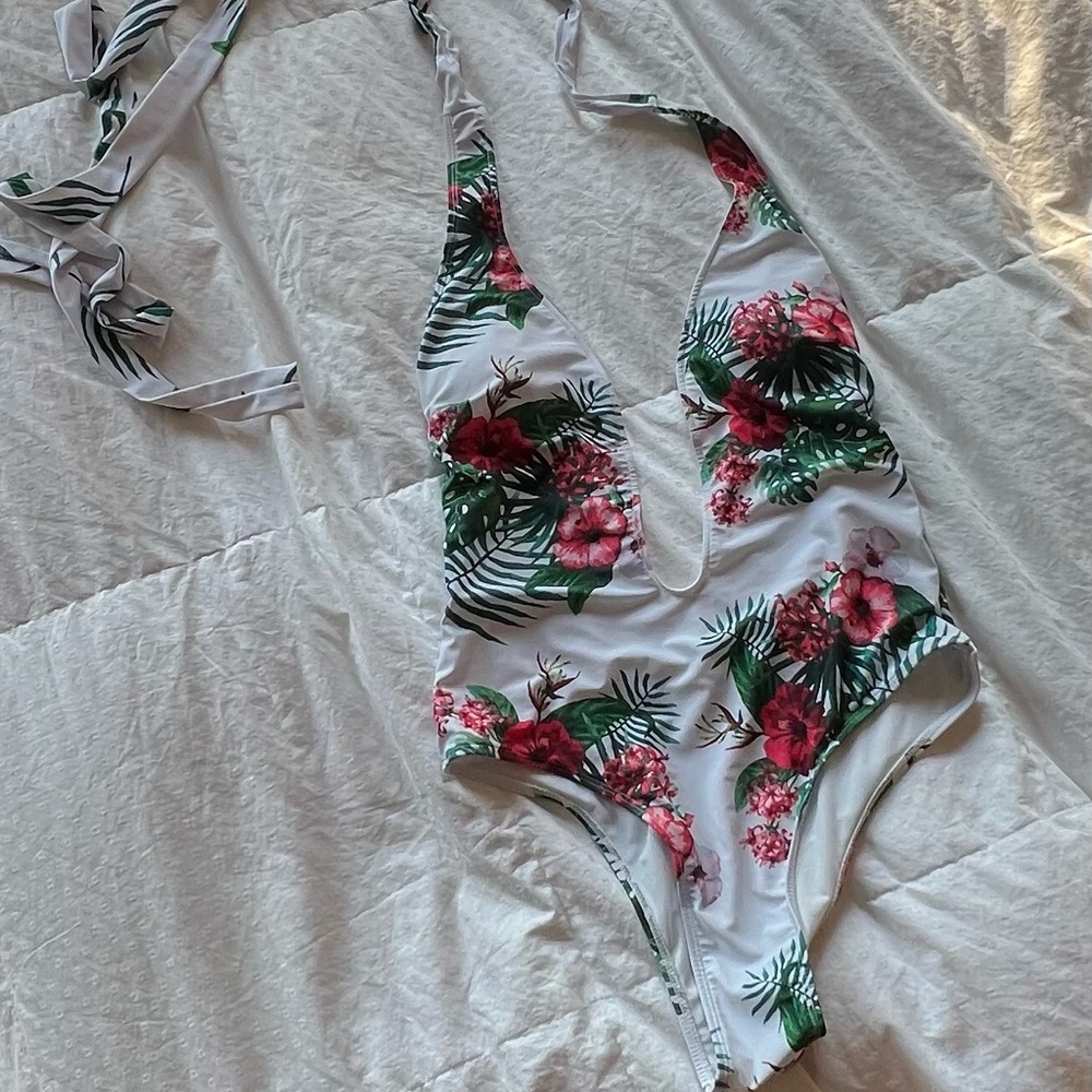 Plunge neck one piece